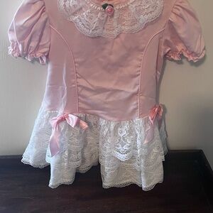 Vintage Pink and White Lace Dress Size 3t